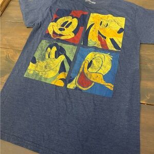 Disney vintage small Blue Graphic Pluto Mickey T-Shirt withCharacters